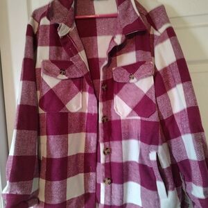 Plaid Button-Up Shirt Jacket